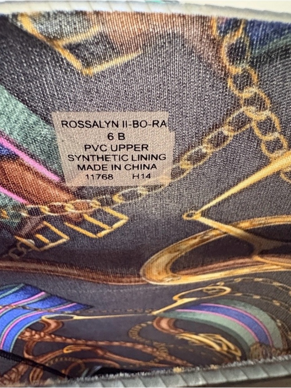 Lauren Ralph Lauren Rossalyn Equestrian  Patterned Rain Boots with Gold  Buckle - Picture 7 of 8